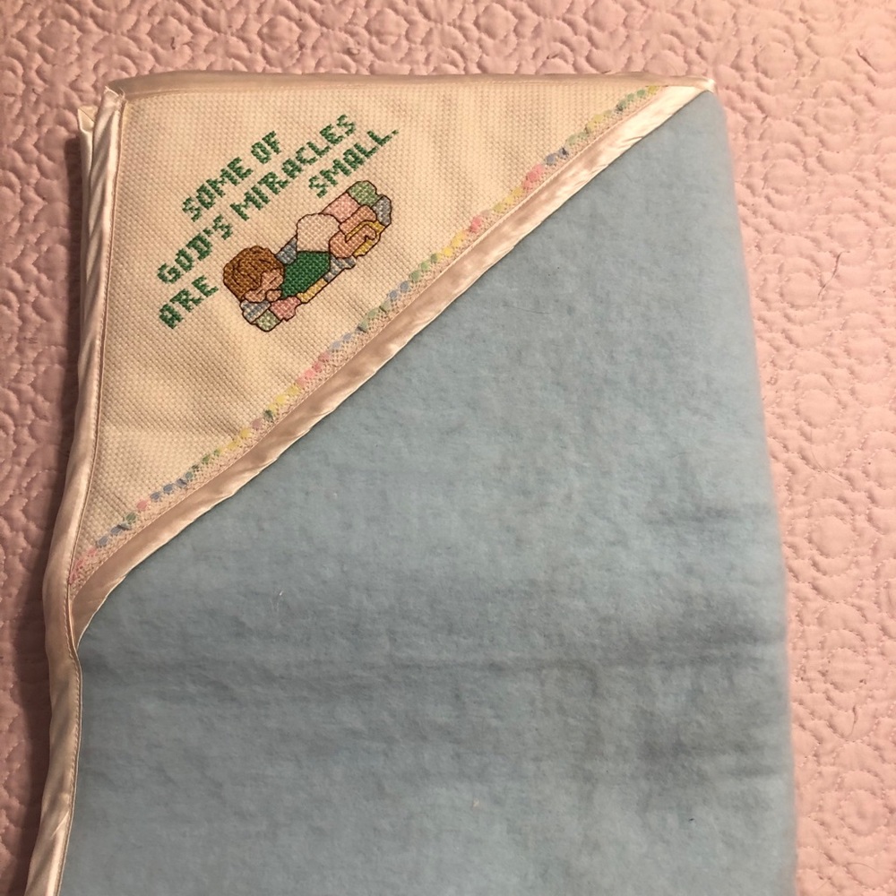Handmade hooded baby blanket
